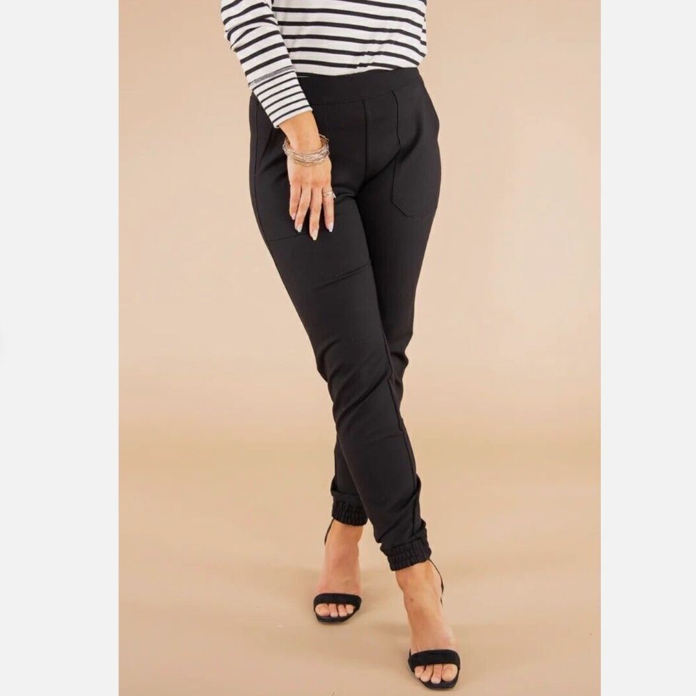 SPANX 20350R The Perfect Jogger in Classic Black Knit Ponte Pants size M